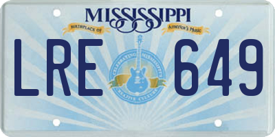 MS license plate LRE649
