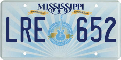 MS license plate LRE652