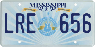 MS license plate LRE656