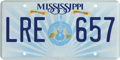 MS license plate LRE657