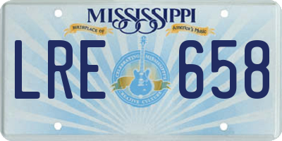 MS license plate LRE658