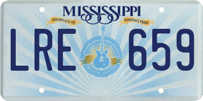 MS license plate LRE659