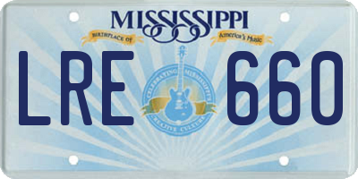 MS license plate LRE660