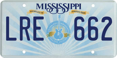 MS license plate LRE662