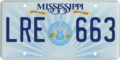 MS license plate LRE663