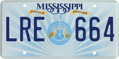 MS license plate LRE664