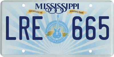 MS license plate LRE665