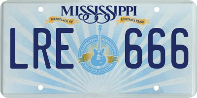 MS license plate LRE666