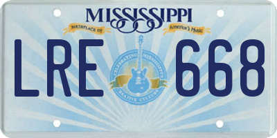 MS license plate LRE668