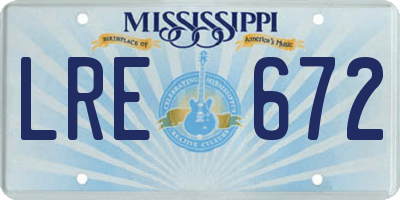 MS license plate LRE672