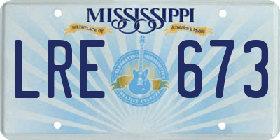 MS license plate LRE673