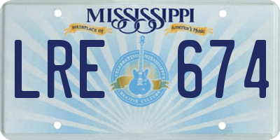 MS license plate LRE674