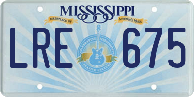 MS license plate LRE675
