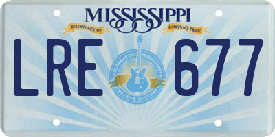 MS license plate LRE677