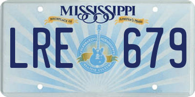 MS license plate LRE679