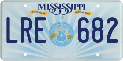 MS license plate LRE682