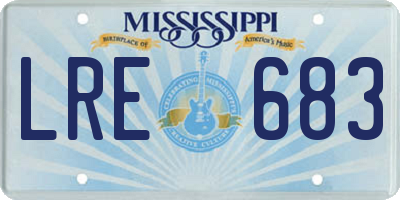 MS license plate LRE683