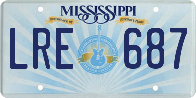 MS license plate LRE687