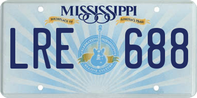 MS license plate LRE688
