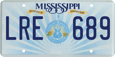 MS license plate LRE689