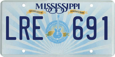 MS license plate LRE691