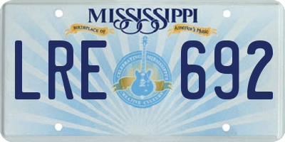 MS license plate LRE692