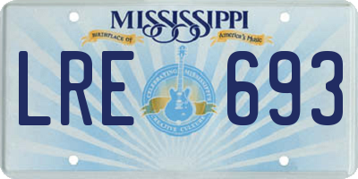 MS license plate LRE693