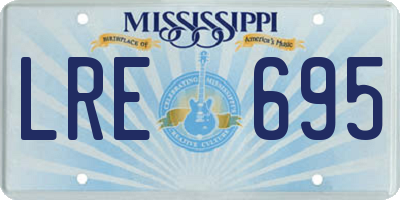 MS license plate LRE695
