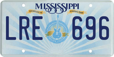 MS license plate LRE696