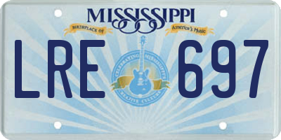 MS license plate LRE697