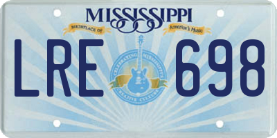 MS license plate LRE698