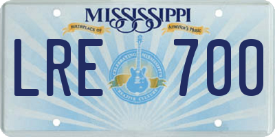 MS license plate LRE700