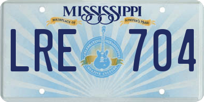 MS license plate LRE704