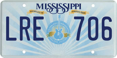 MS license plate LRE706