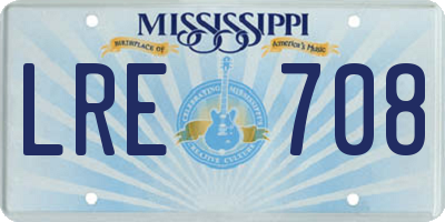 MS license plate LRE708