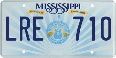MS license plate LRE710