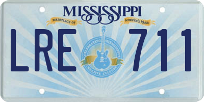 MS license plate LRE711