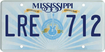 MS license plate LRE712