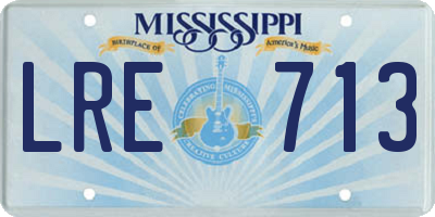 MS license plate LRE713