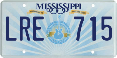 MS license plate LRE715