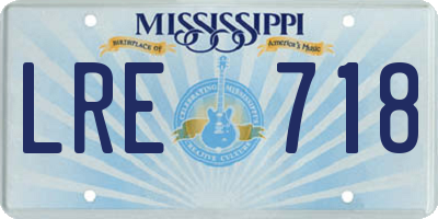 MS license plate LRE718