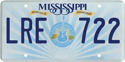 MS license plate LRE722