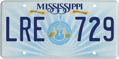 MS license plate LRE729