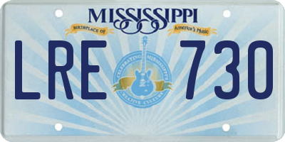 MS license plate LRE730
