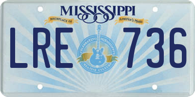 MS license plate LRE736