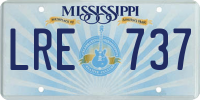 MS license plate LRE737