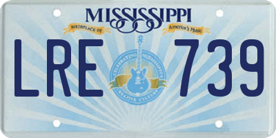 MS license plate LRE739