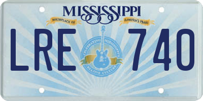 MS license plate LRE740