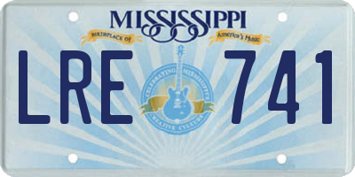 MS license plate LRE741