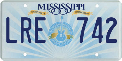 MS license plate LRE742